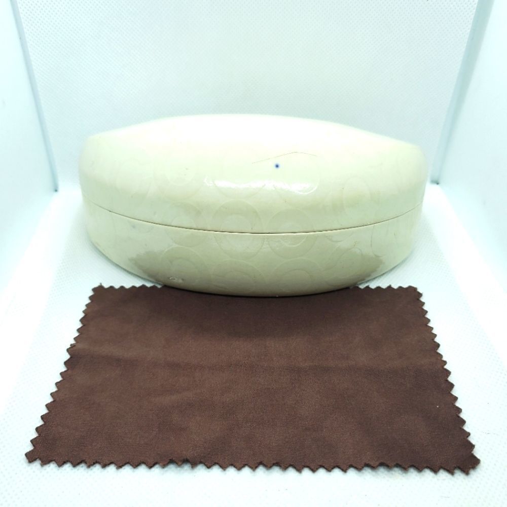 Coach White Sunglasses Case & Brown Cleaning Cloth